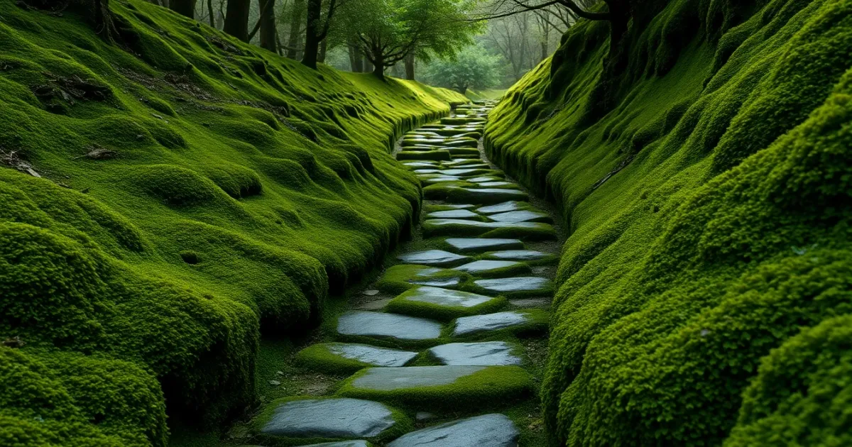 Authentic Texture for Chinese Color Moss Path - Traditional Chinese Colors Texture